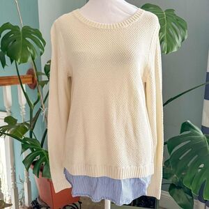 Talbots cream sweater size medium, see pictures for measurements.